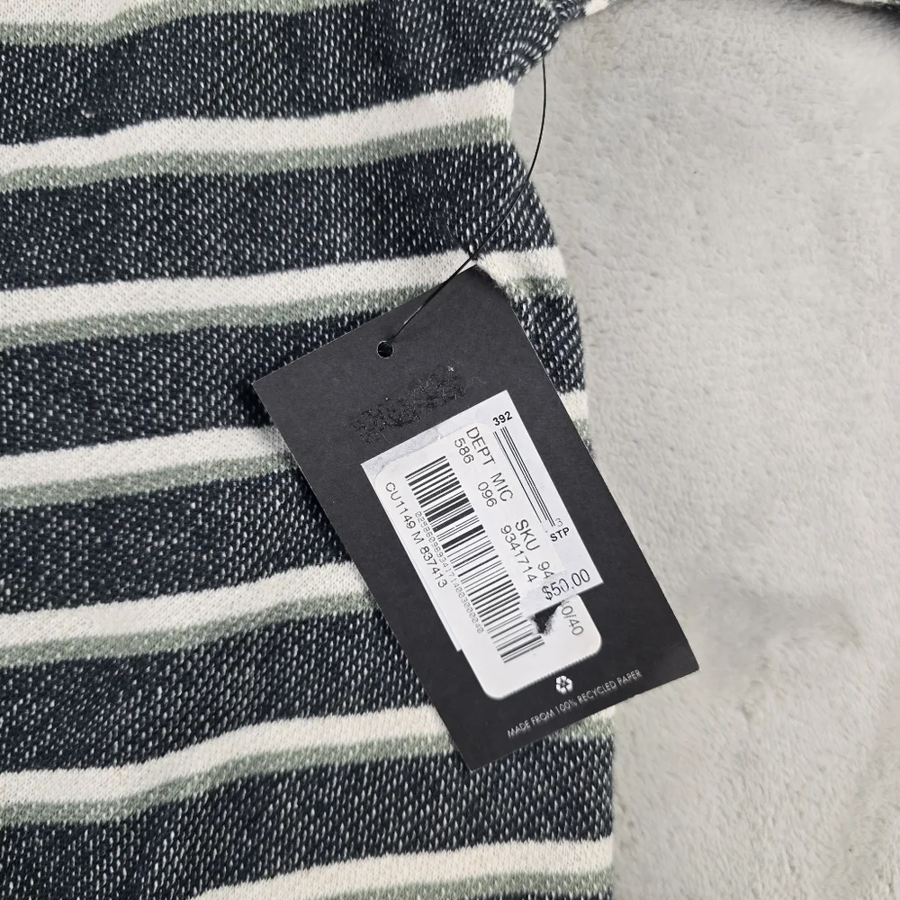 NWT Hurley Pullover Hoodie Mens Medium Striped Blue Green White New